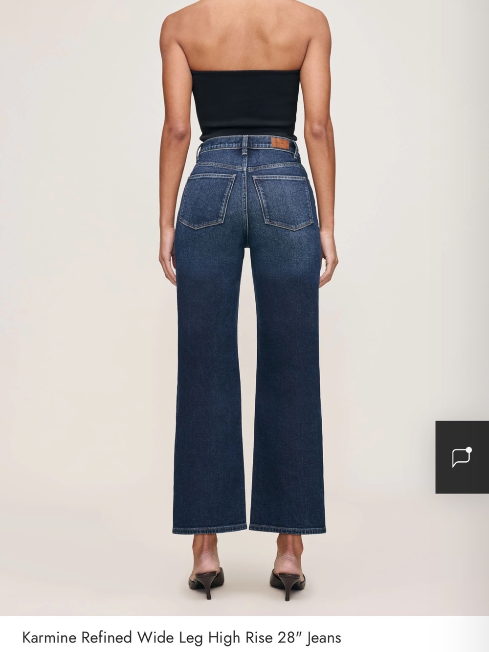 DL1961 Karmine Wide-Leg High-Rise Jeans in Dark Sea - size 27 - Picture 3 of 11